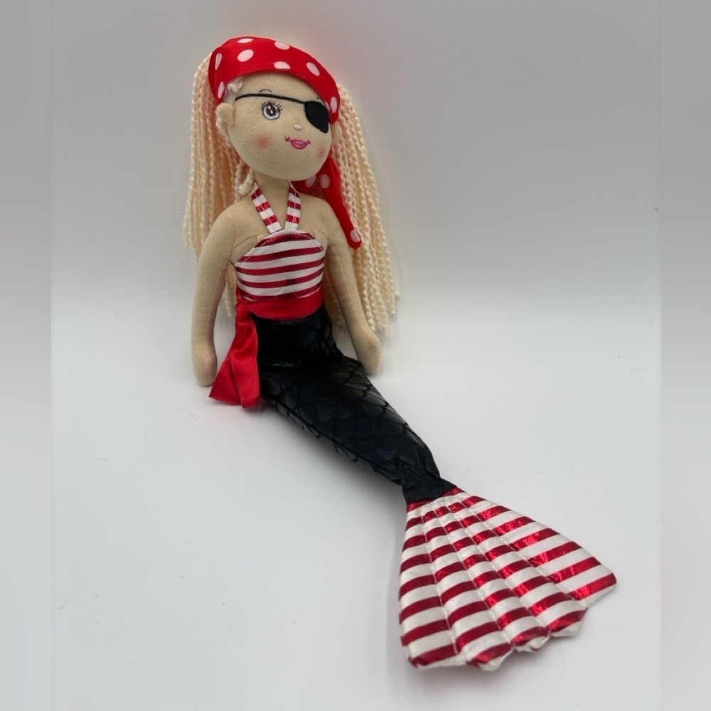 Ganz Pirate Mermaid 18" Doll‎ Plush Red Bandana Striped Tail Soft Toy